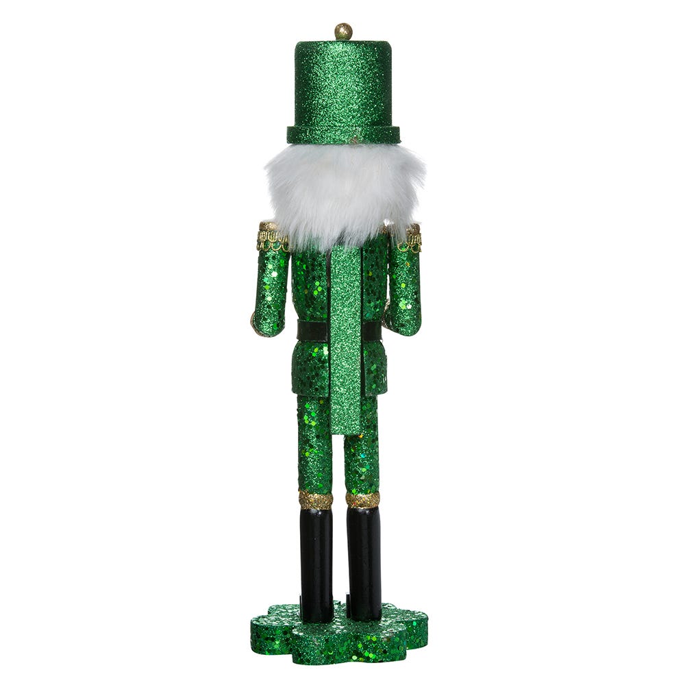 Kurt Adler 15-Inch Wooden Irish Nutcracker on Shamrock Base